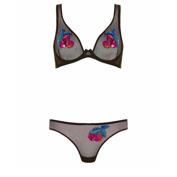 Agent Provocateur Nabina Black 2-piece Set: Bra 36D/ Brief AP3 Medium - Picture 10 of 13